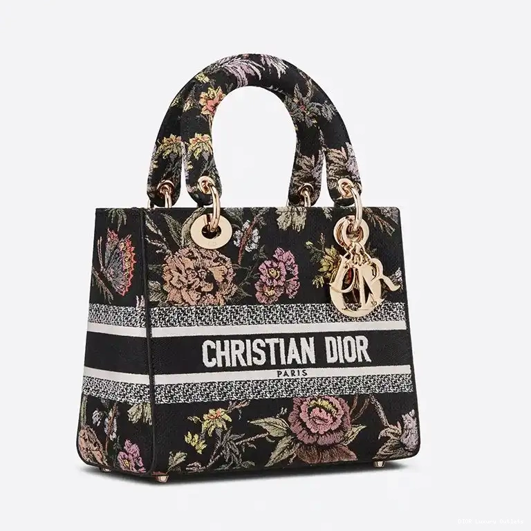 Cheap Bag Botanique Medium Motif Black Jardin Lady Canvass D-lite 0529 Luxury